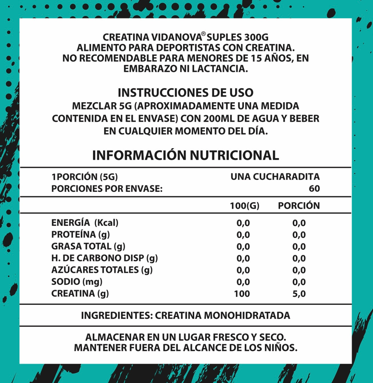 Creatina Monohidratada 300g de 200MESH