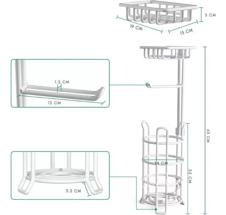 Soporte De Papel Confort Con Base Blanco