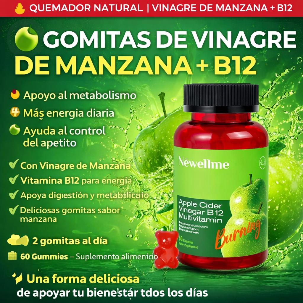 Apple Cider Vinegar Gummies B12 — 60 Gomitas