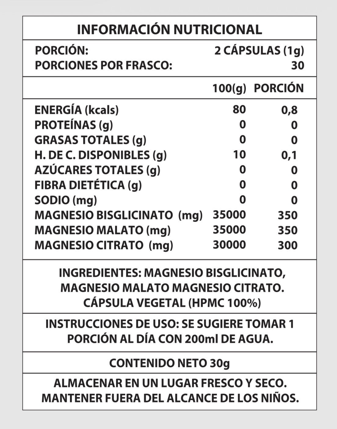Magnesio Complex 1000mg — 60 Cápsulas