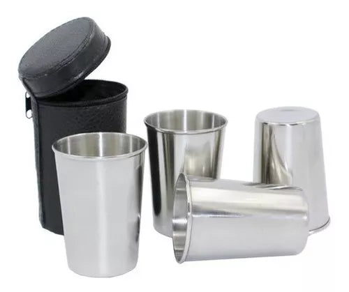 Set 4 Vaso Taza Acero Inoxidable