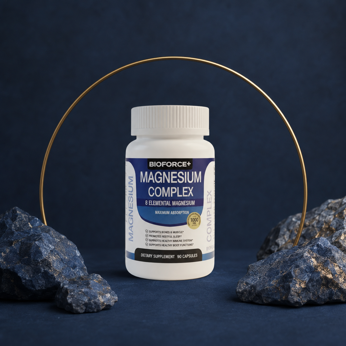 Bote de Magnesium Complex Bioforce+, 90 cápsulas, 8 tipos de magnesio