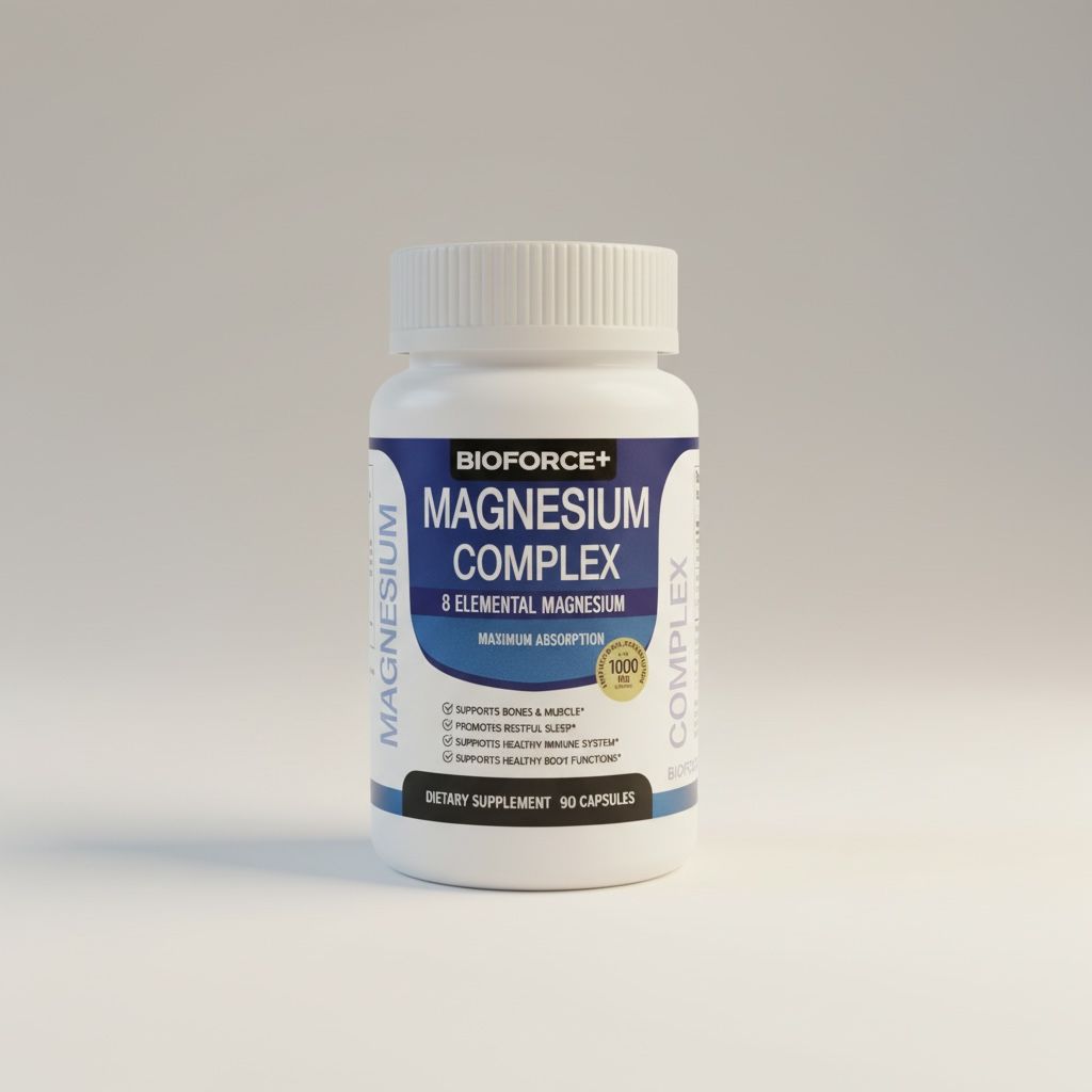 Bote de Magnesium Complex Bioforce+, 90 cápsulas, 8 tipos de magnesio